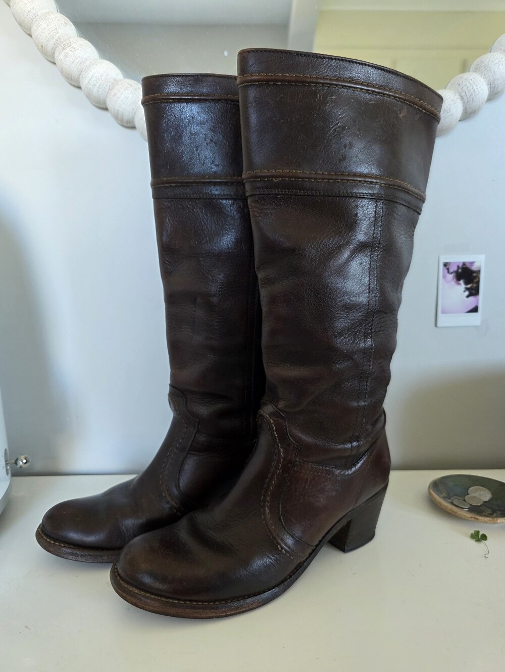 2011 FRYE Tall Jane Stitch 14L Leather Riding Boot (7.5)